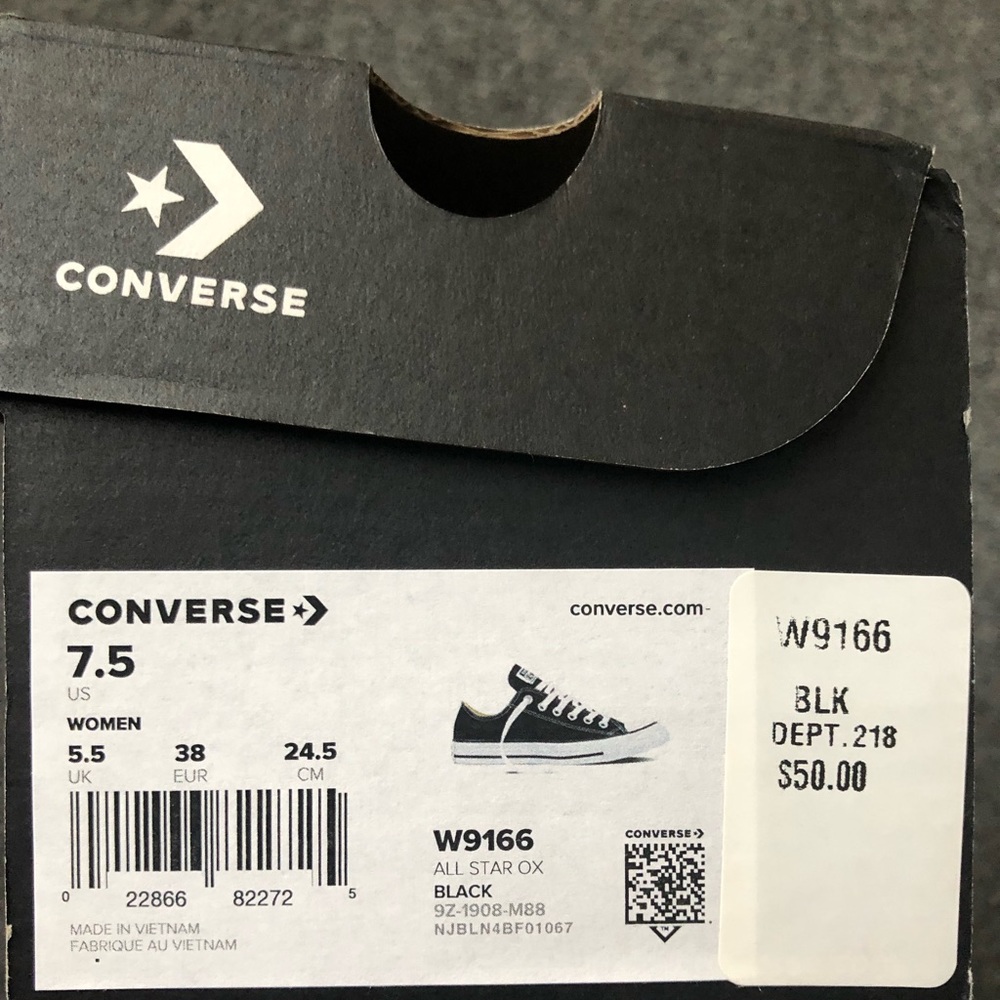 Black and white Converse